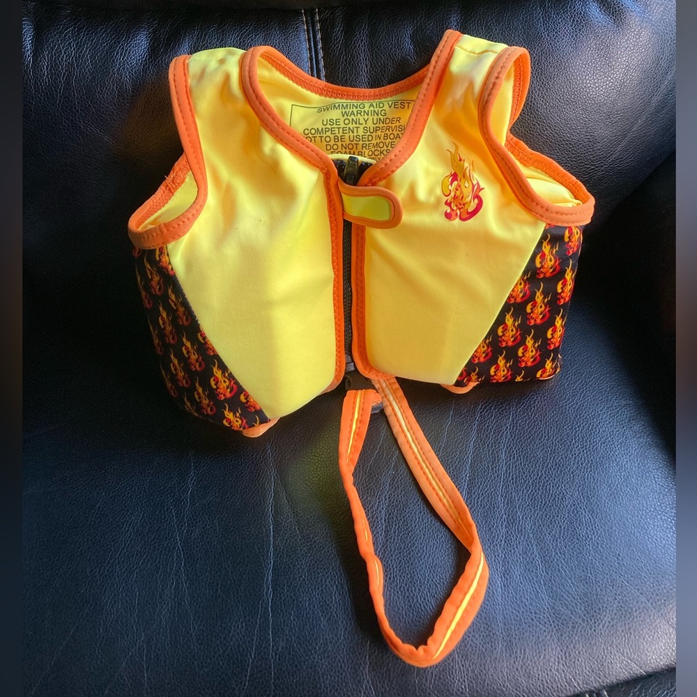 Surf Club Red, Orange, Yellow & Black Buoyancy Swim Flotation Vest